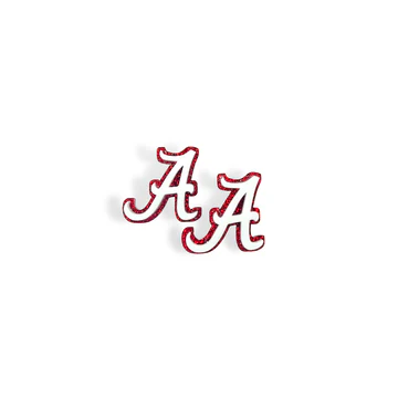 BRIANNA CANNON WHITE AND CRIMSON GLITTER ALABAMA A STUDS