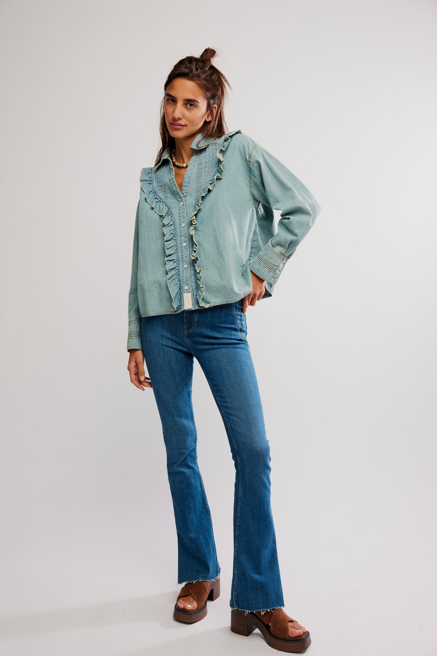 TATTERED AND RUFFLED TOP