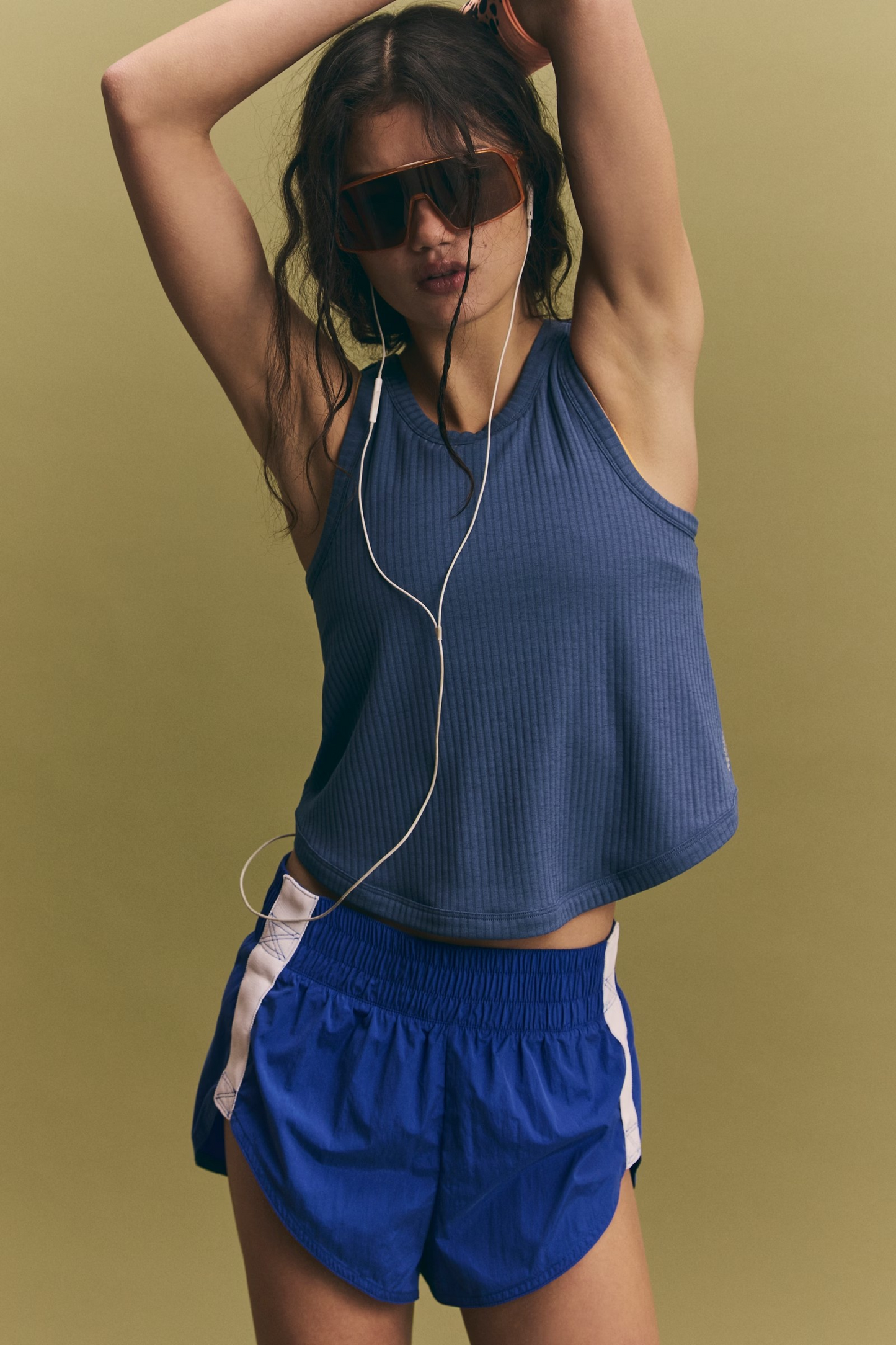 FREE PEOPLE BLUE INDIGO COMEBACK TANK