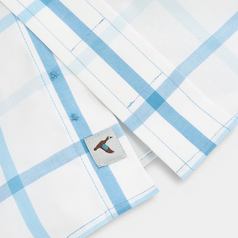 SKY BLUE WINDOWPANE COTTON SPORTS SHIRT