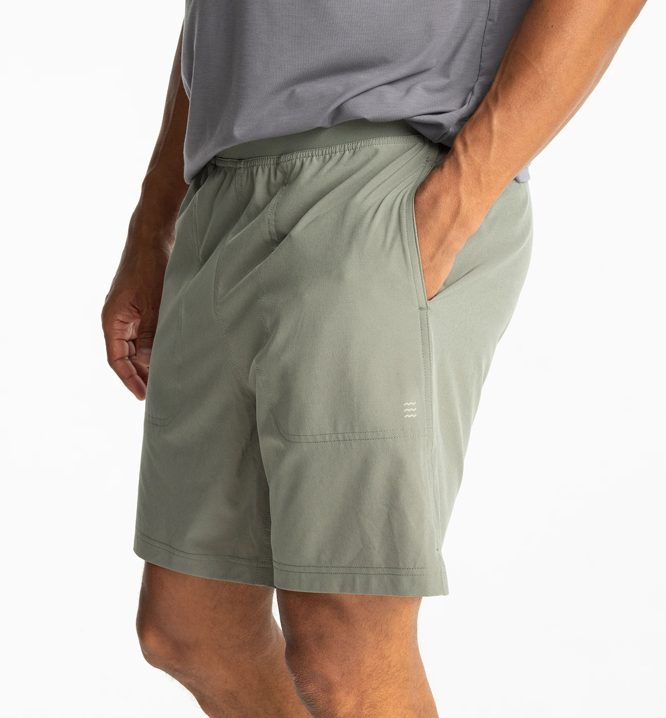 FREE FLY AGAVE GREEN MEN'S LINED ACTIVE BREEZE SHORT-7"