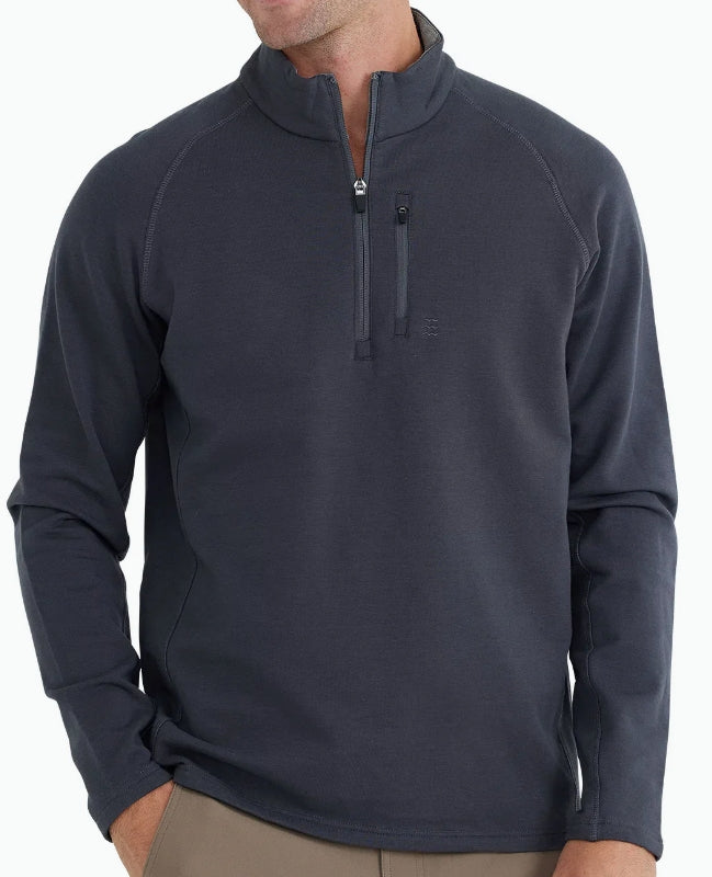 FREE FLY MEN'S GRAPHITE BAMBOO HERITAGE FLEECE QUARTER ZIP