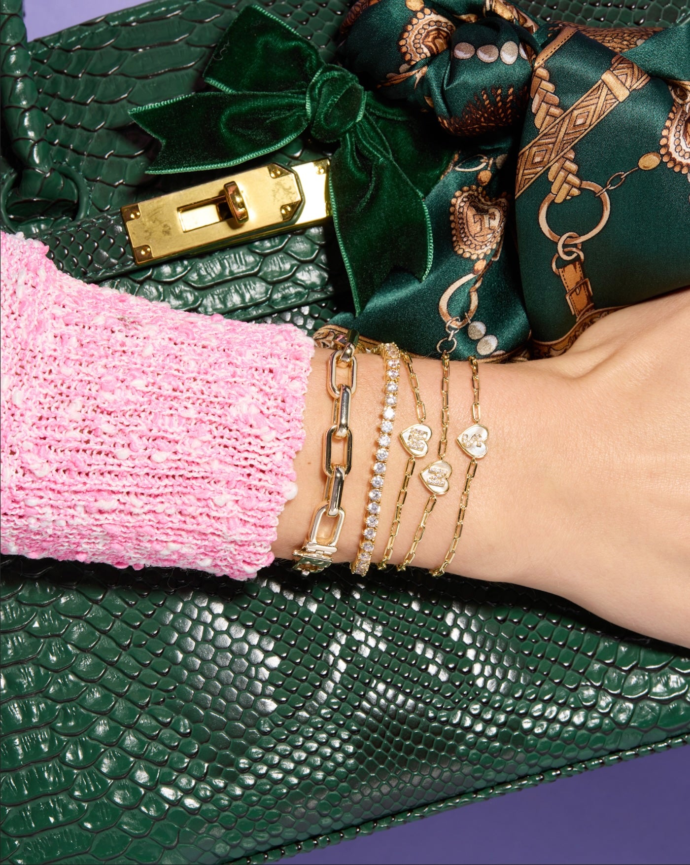 MELINDA MARIA LOVE LETTER HEART BRACELET