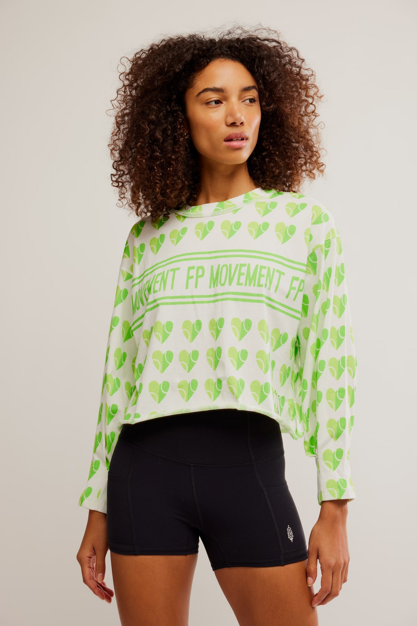 FREE PEOPLE LOVE OF THE GAME COURT LOGO INSPIRE LAYER TEE