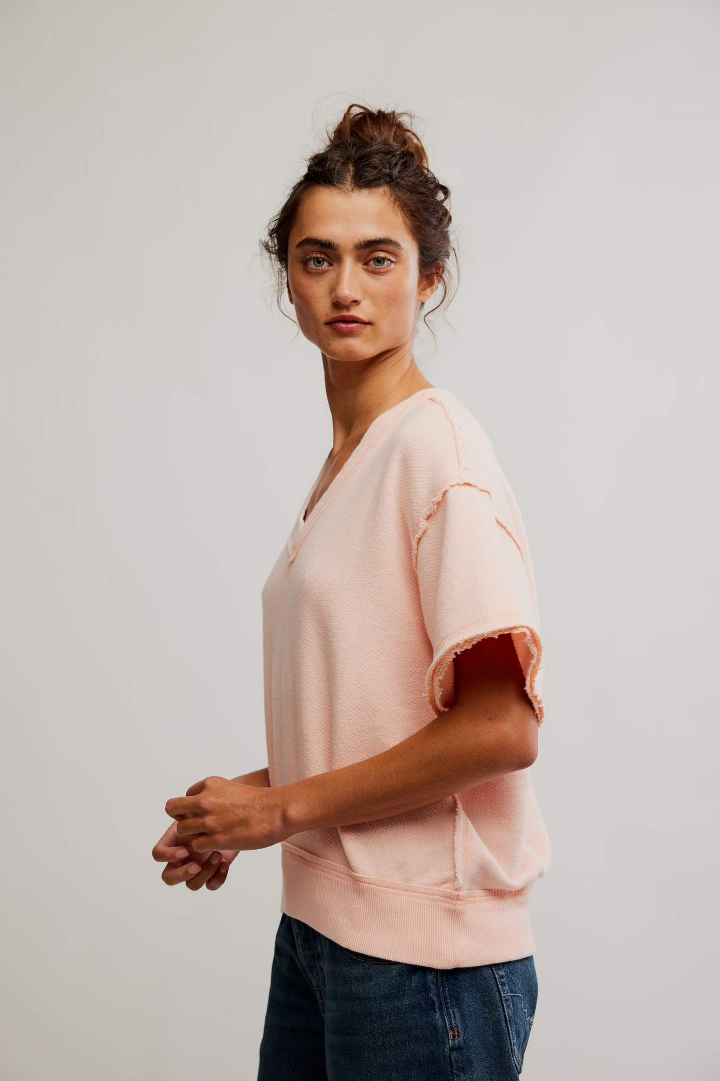 FREE PEOPLE TROPICAL PEACH SO EASY SWEATSHIRT