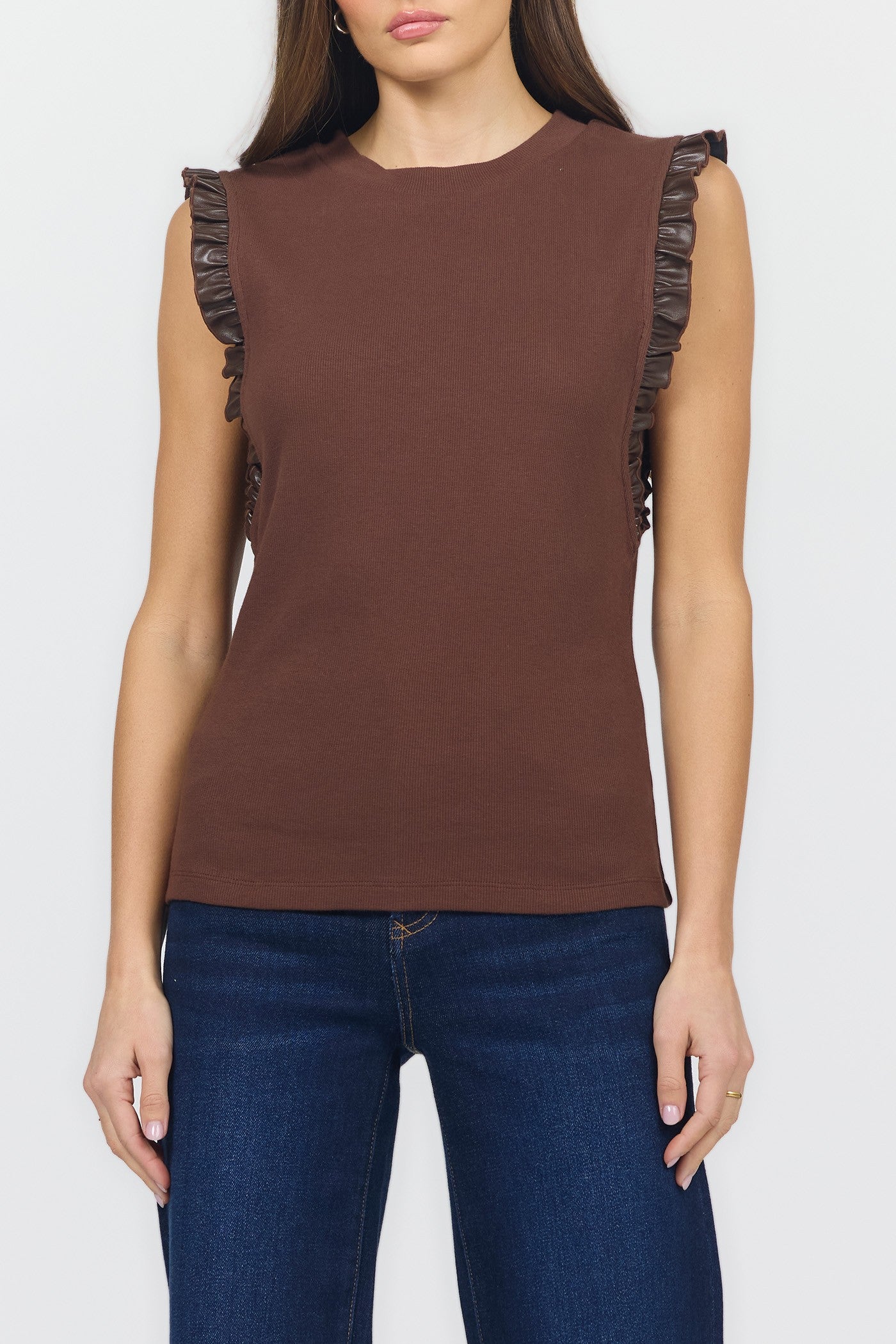 DEAR JOHN SHAVED CHOCOLATE BRIDGETTE TOP