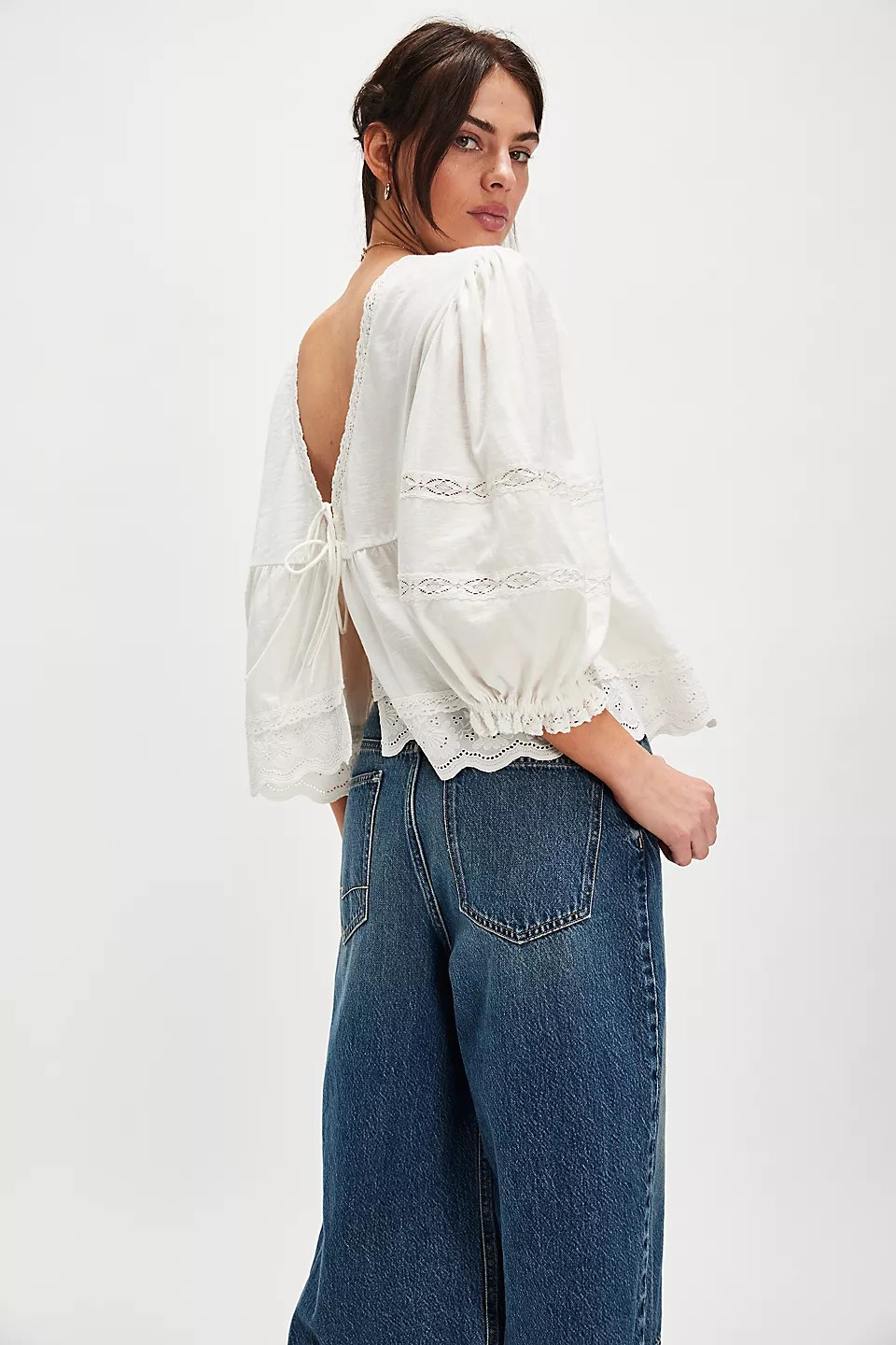 FREE PEOPLE IVORY BOWIE REVERSIBLE TOP
