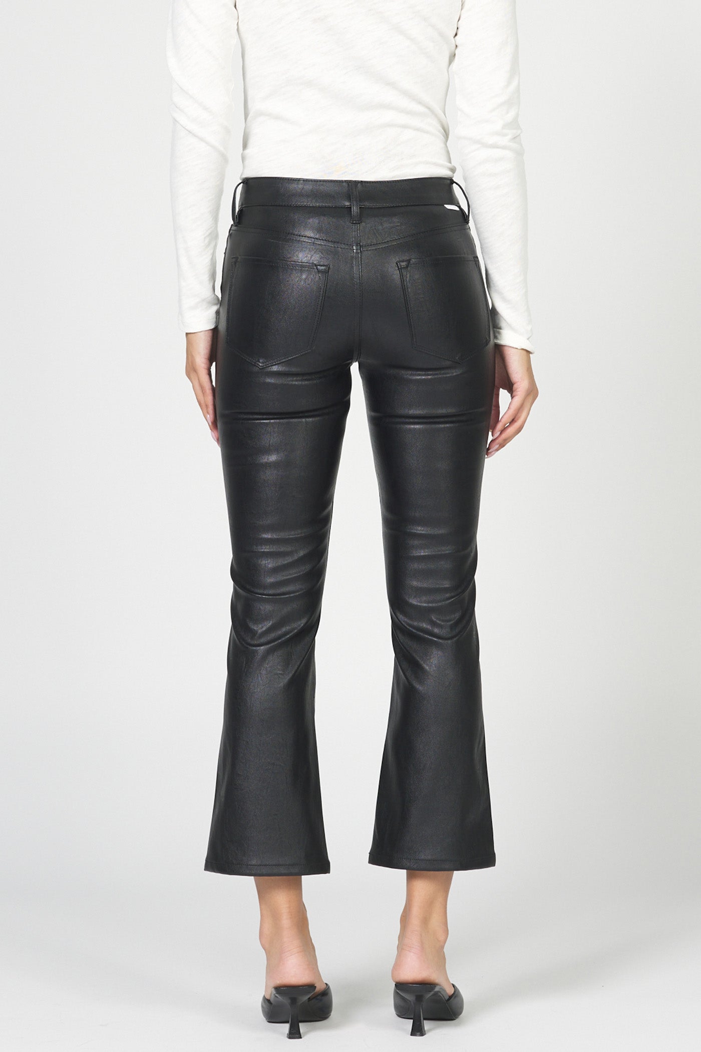 JEANNE FLARE VEGAN LEATHER PANT
