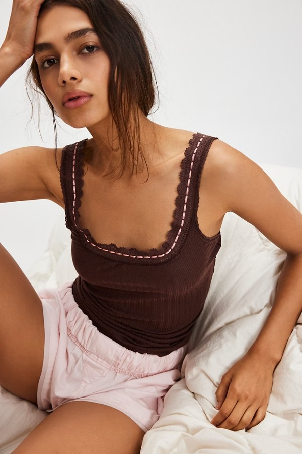 FREE PEOPLE FRENCH ROAST ONLY YOU TANK