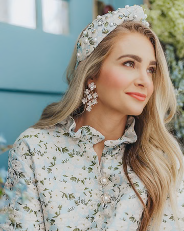 BRIANNA CANNON WHITE PEARL CHERRY BLOSSOM EARRINGS