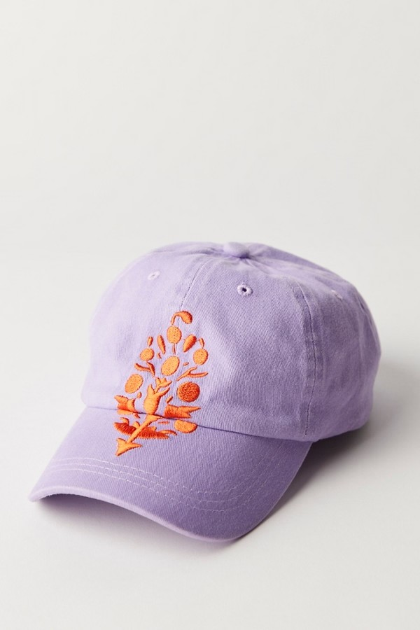 FREE PEOPLE LAVENDER/ORANGE BIG BUTI BASEBALL CAP