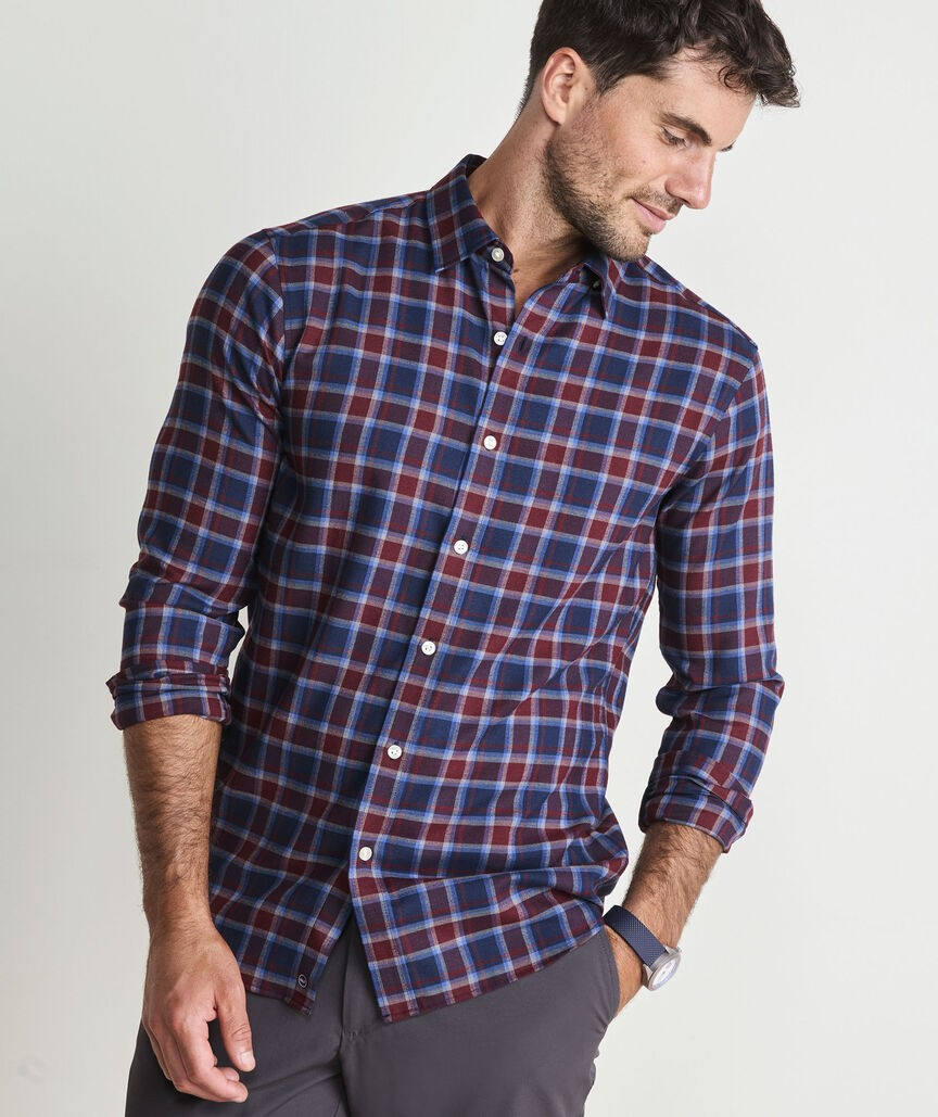 CRIMSON JETHRO PLAID TECH TWILL SHIRT