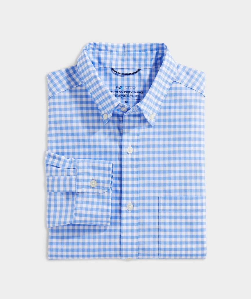 VINEYARD VINES NEWPORT BLUE GINGHAM OTG BRRR SHIRT
