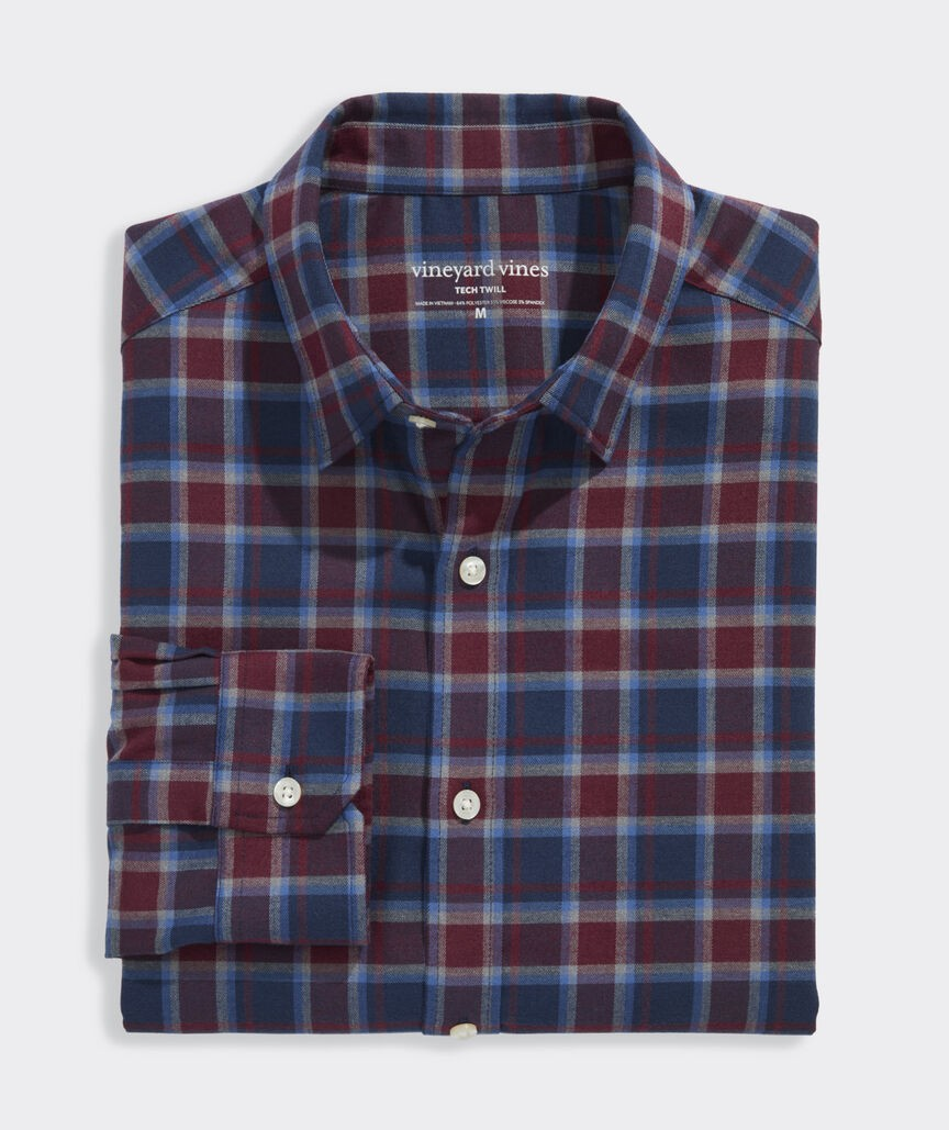CRIMSON JETHRO PLAID TECH TWILL SHIRT