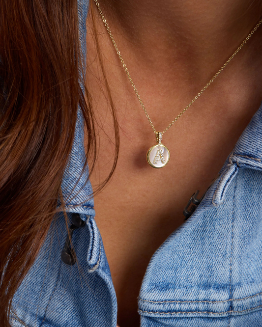BABY LOVE LETTER MEDALLION NECKLACE