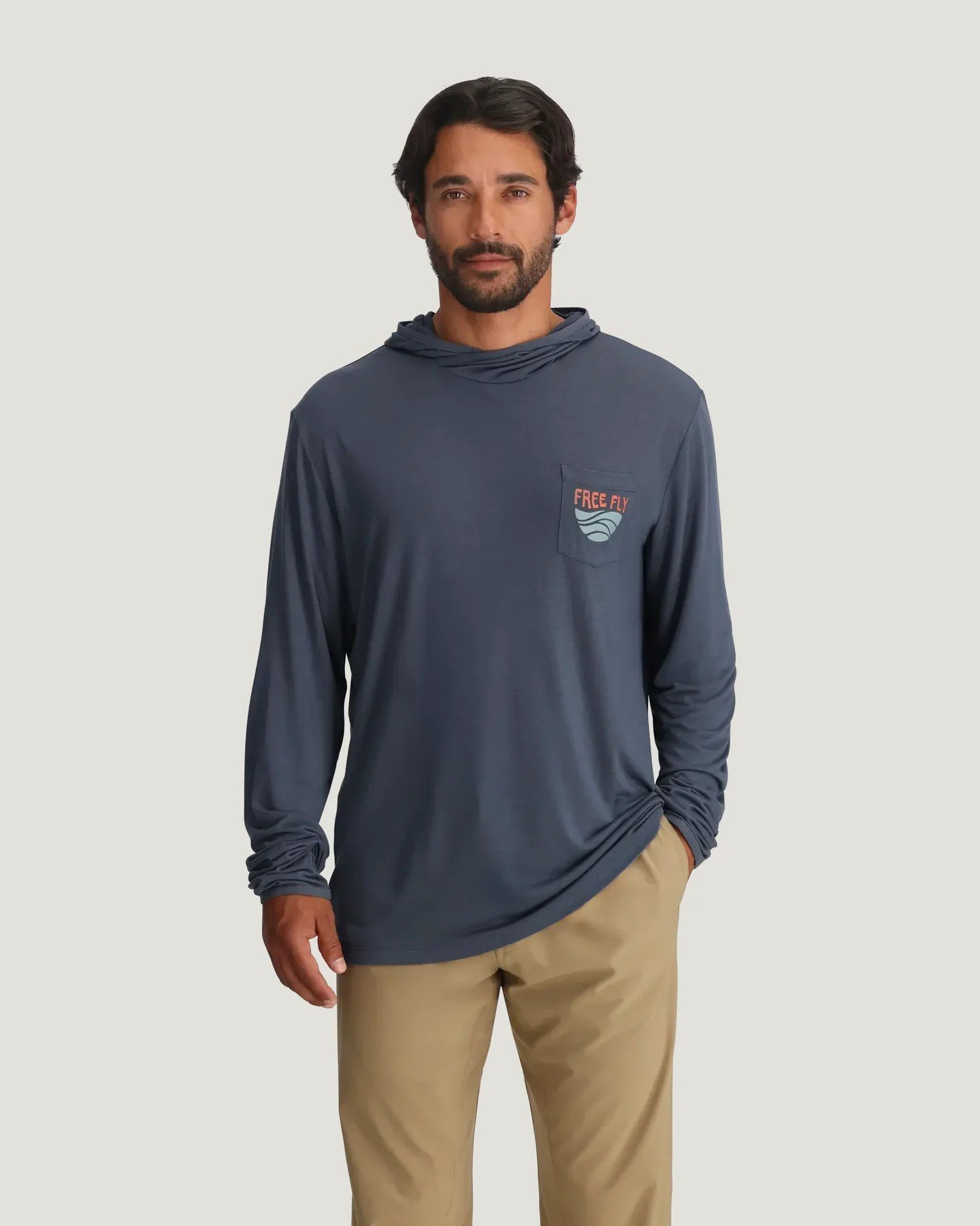 BLUE EDGE STORM CLOUD BAMBOO LIGHTWEIGHT GRAPHIC HOODIE