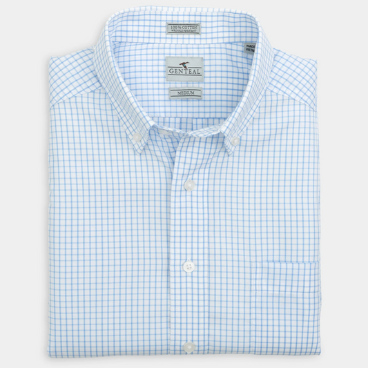 HERITAGE BLUE TATTERSALL COTTON SPORT SHIRT