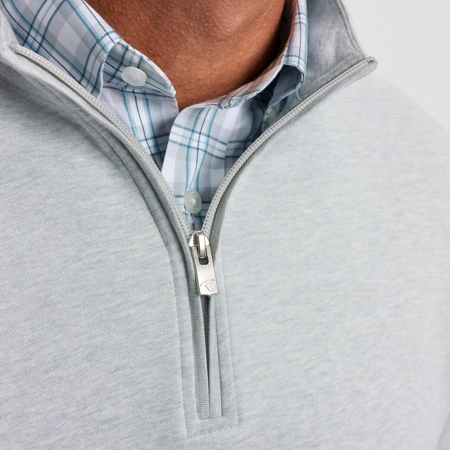 FOG GREY COTTON MODAL QUARTER ZIP