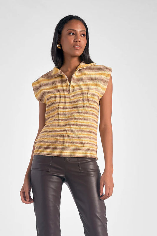 ELAN GOLD ZIP SWEATER