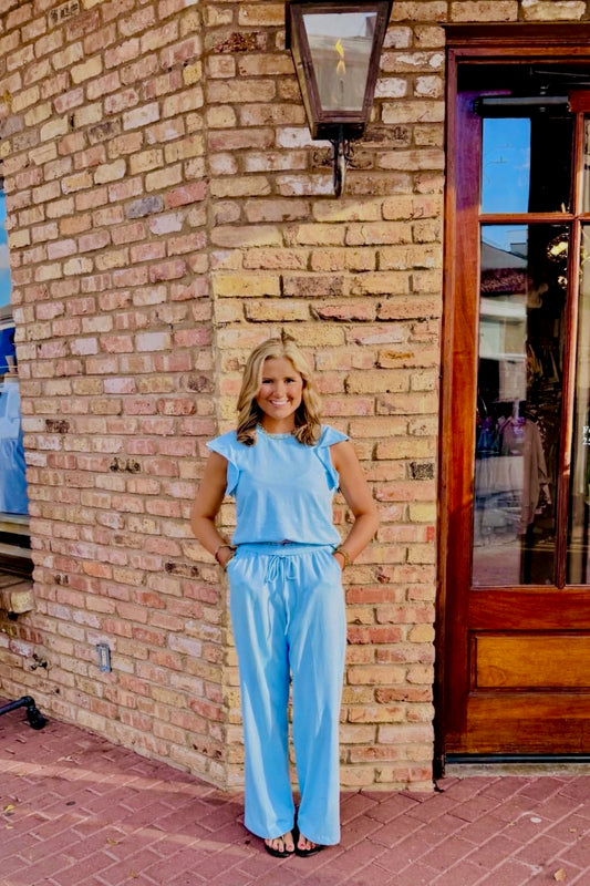 MILKY BLUE LAYLA TOP