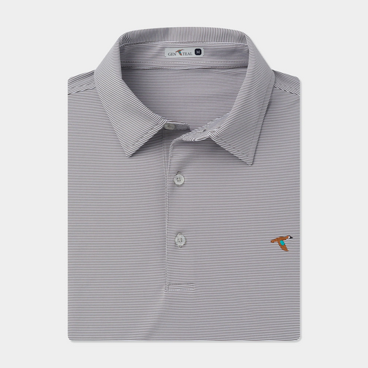 GENTEAL CHARCOAL PINSTRIPE PERFORMANCE POLO