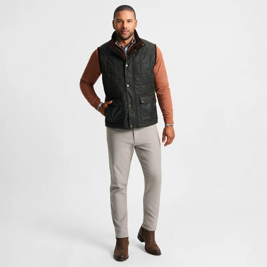 CHOCOLATE MERRITT WAXED COTTON VEST