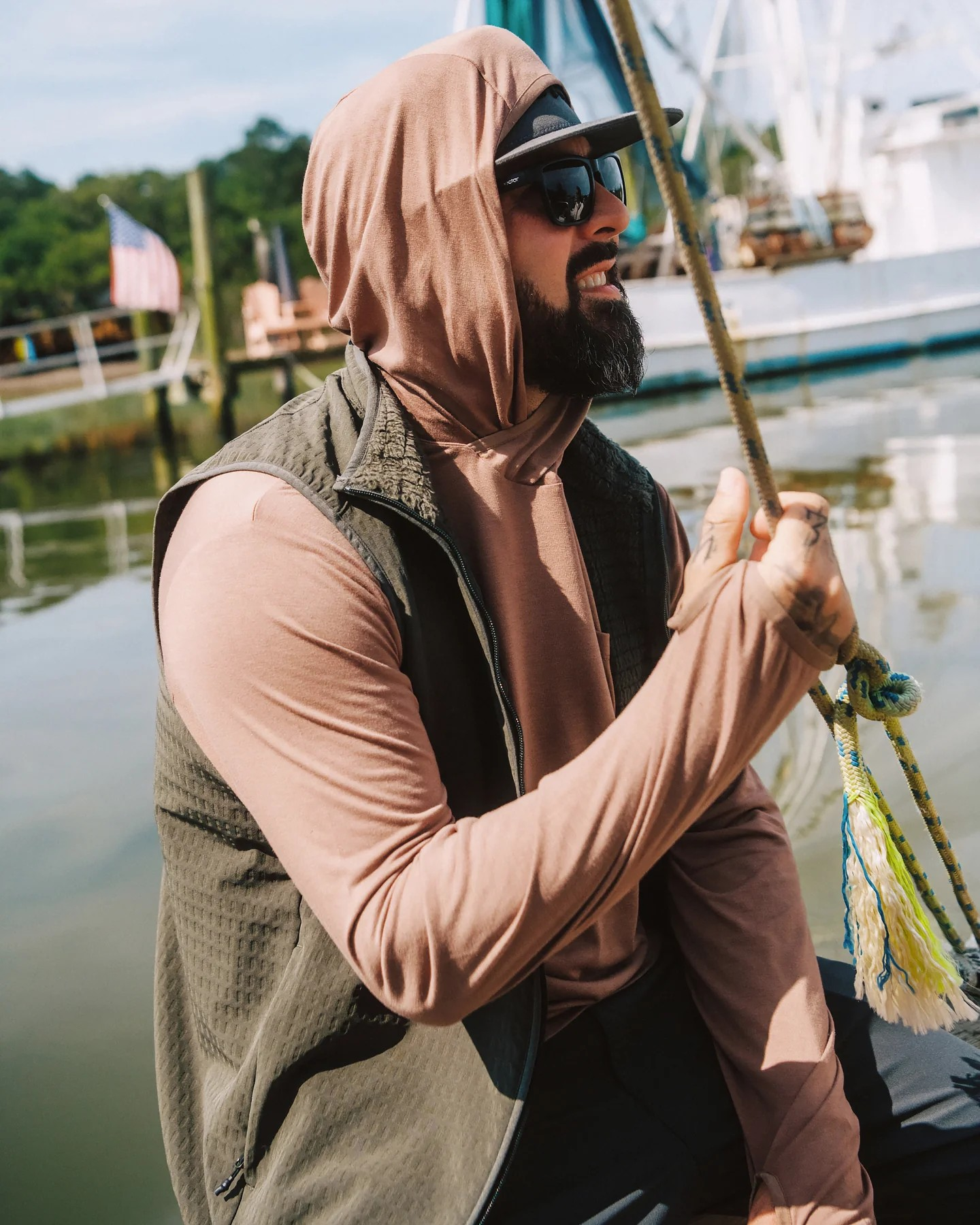 DARK FOREST GRIDBACK FLEECE VEST