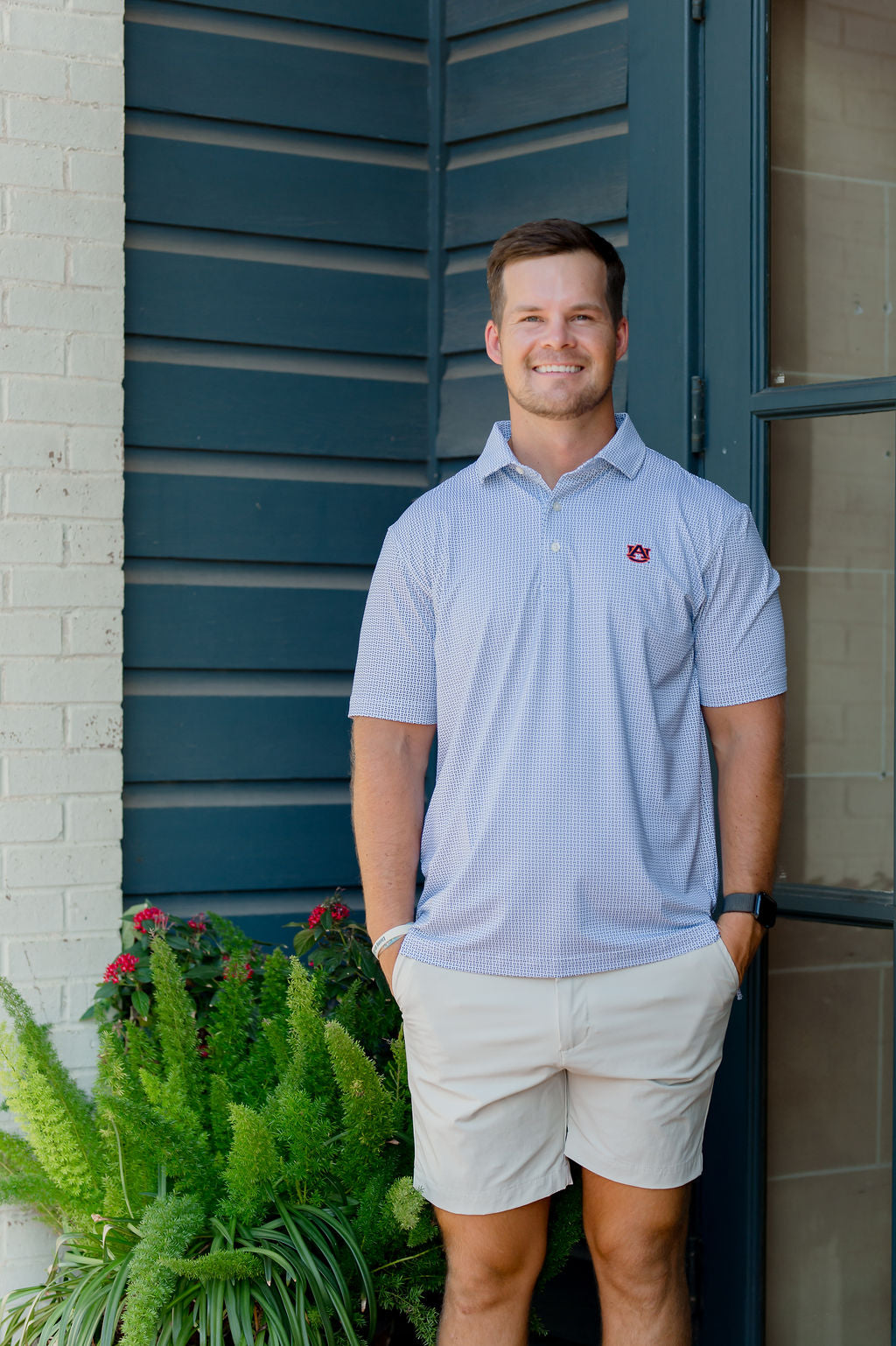 AUBURN TRELLIS PRINTED PERFORMANCE POLO