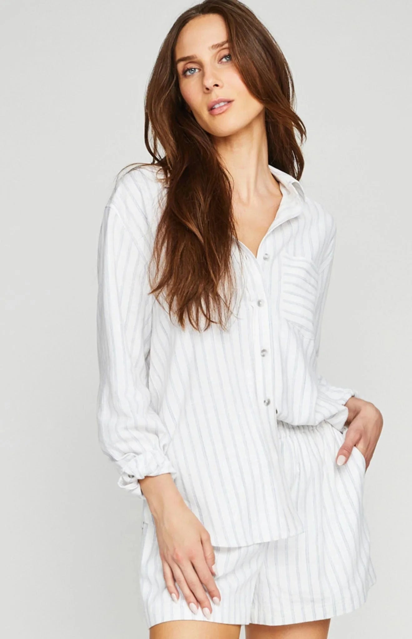 GENTLE FAWN WHITE STRIPE PORTIA TOP