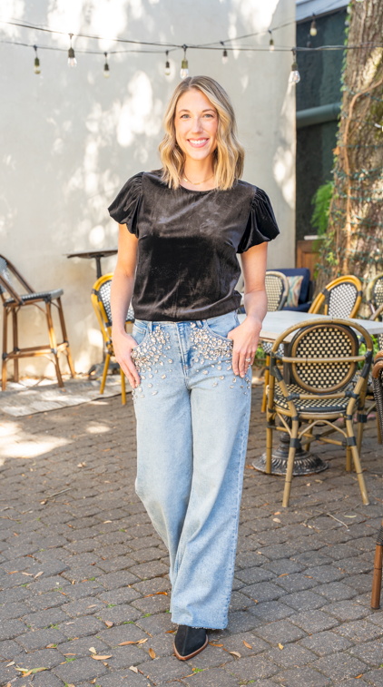 SPARKLE FIONA WIDE LEG JEAN