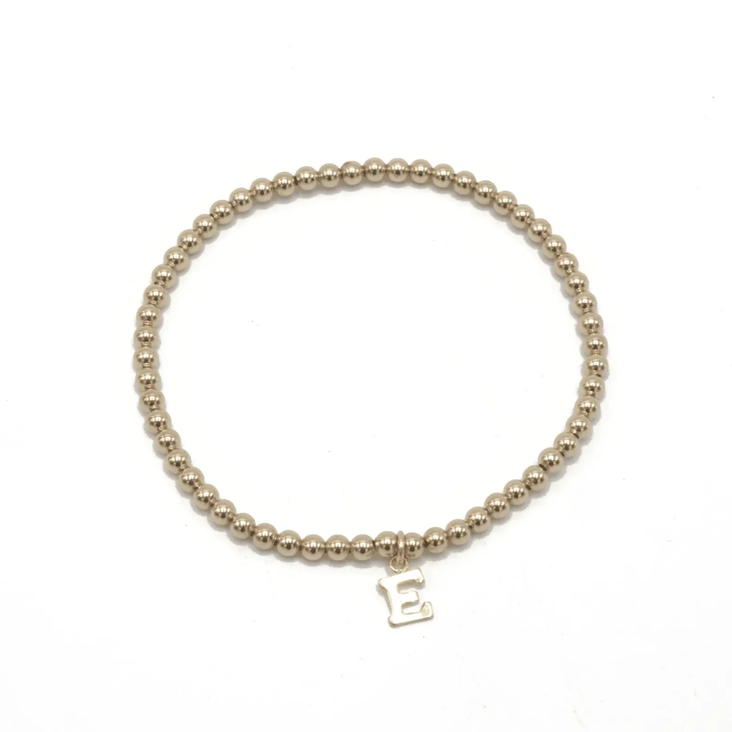 3MM GOLD FILLED INITIAL CHARM WATERPROOF BRACELET