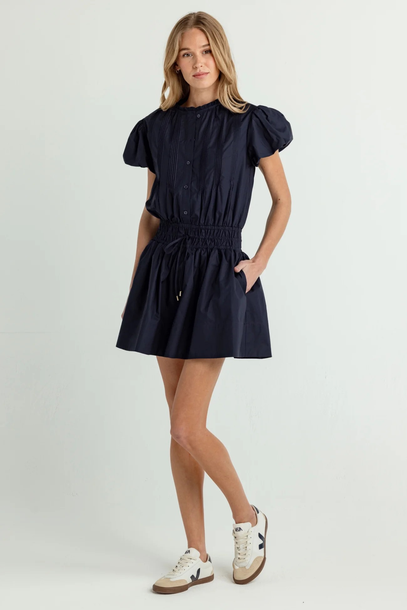 NAVY POPPY DRESS