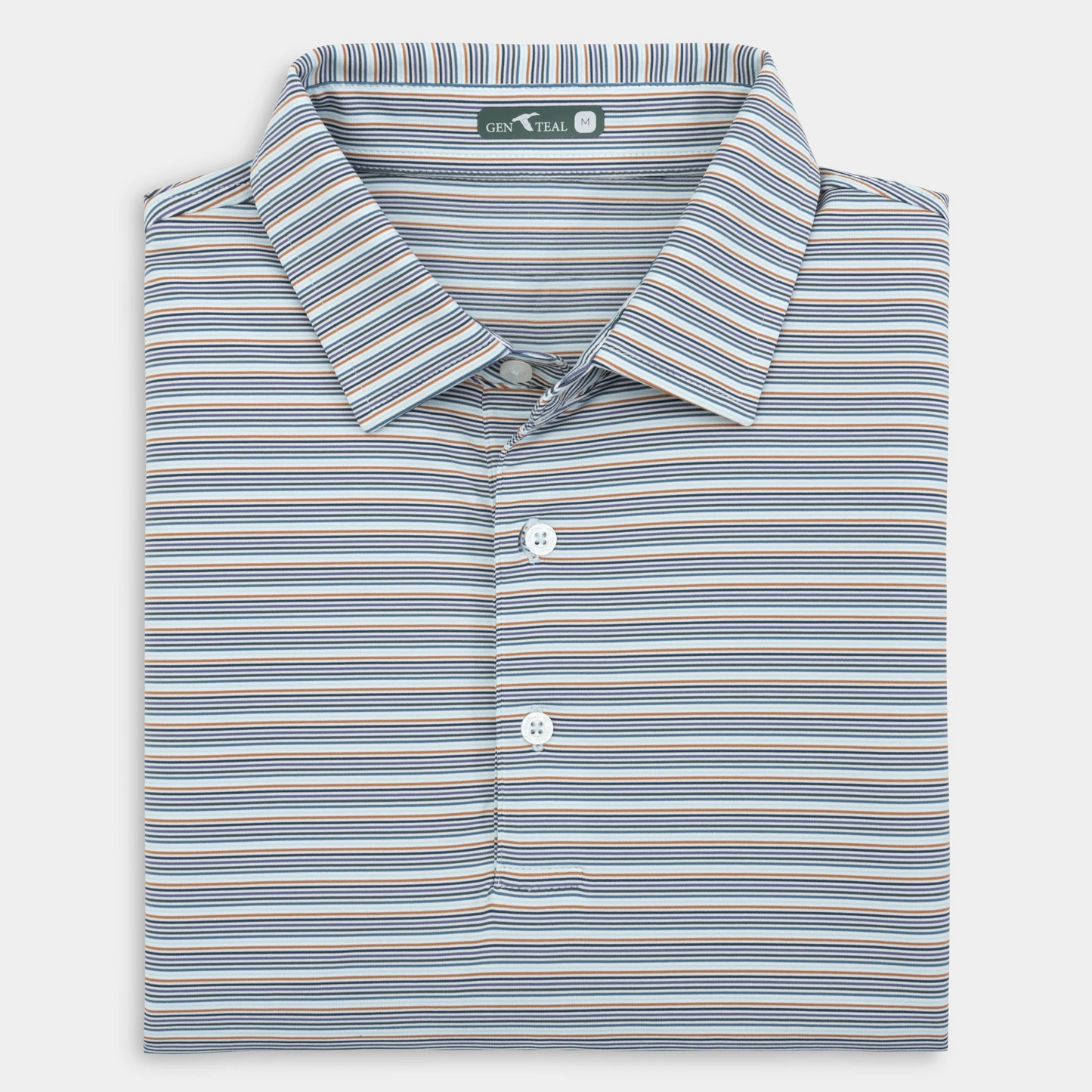 TEAK MULTIPINSTRIPE PERFORMANCE POLO