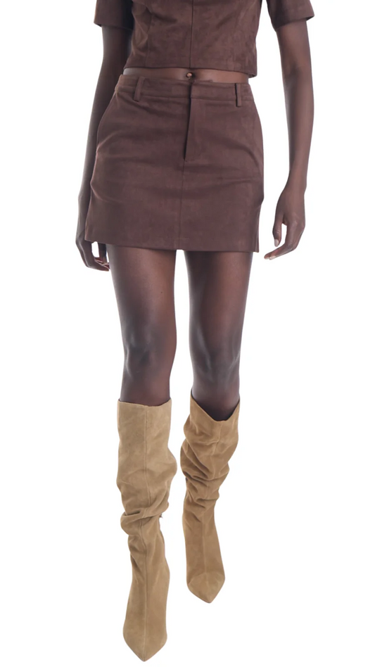 ESPRESSO ARIA SUEDE SKIRT