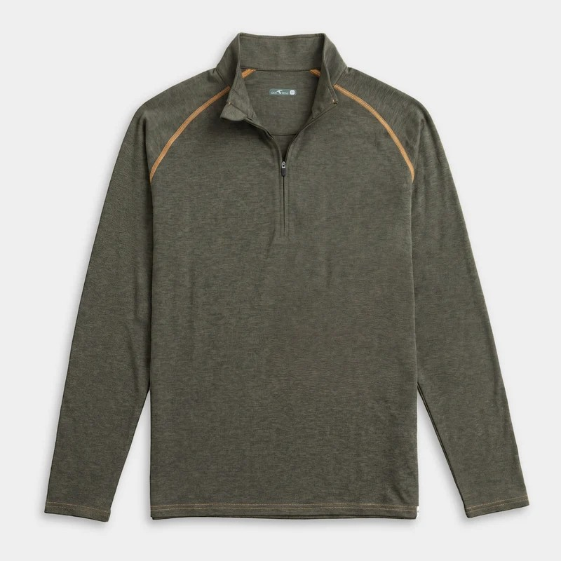 GREEN HEATHER WANDER QUARTER ZIP