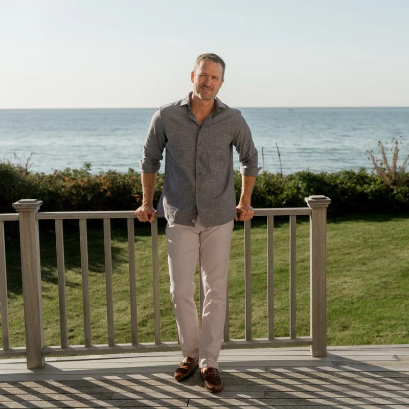 CORNFLOWER BAXTER CHAMBRAY SPORT SHIRT