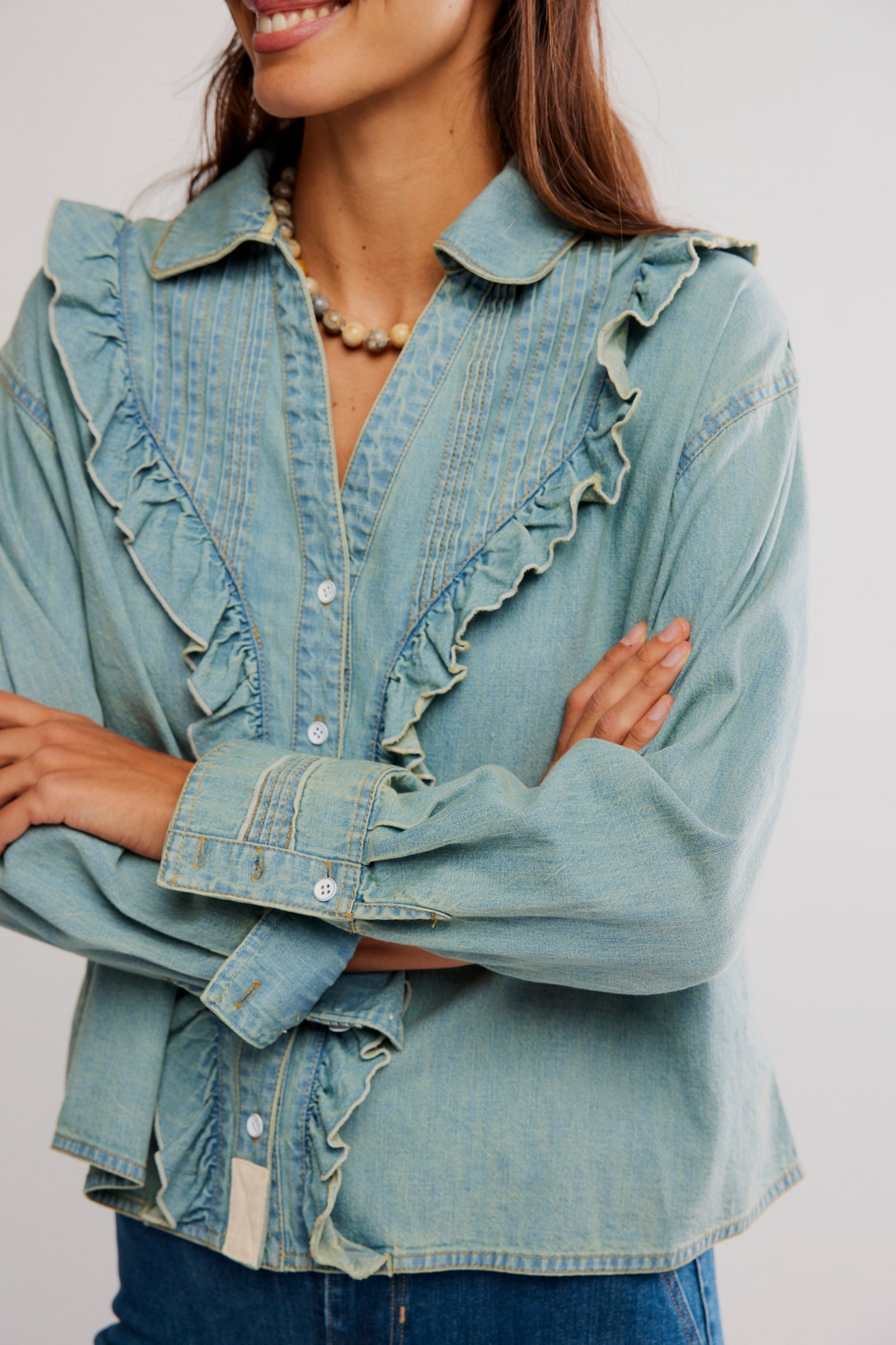 TATTERED AND RUFFLED TOP