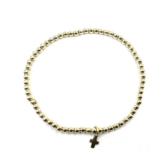 3MM KARMA WATERPROOF BRACELET WITH LUXE CROSS
