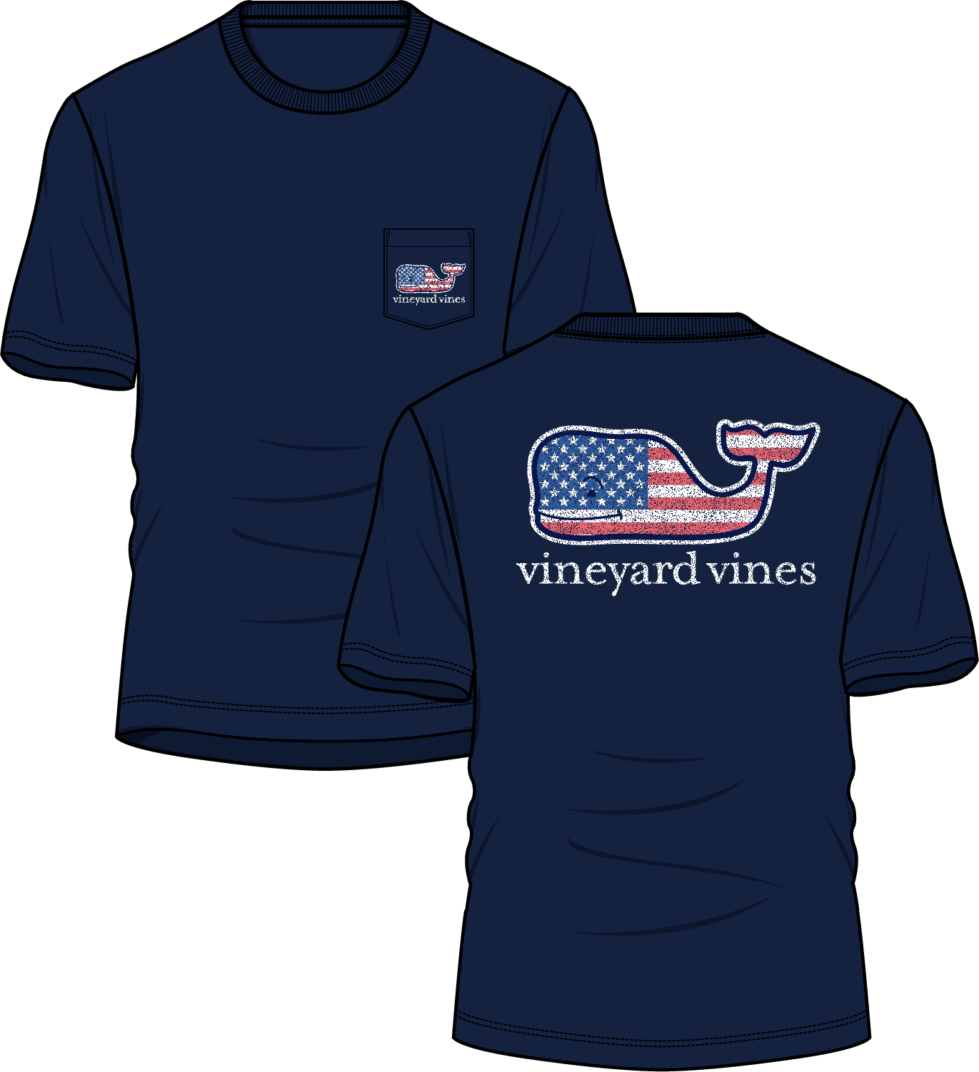 FLAG WHALE POCKET TEE