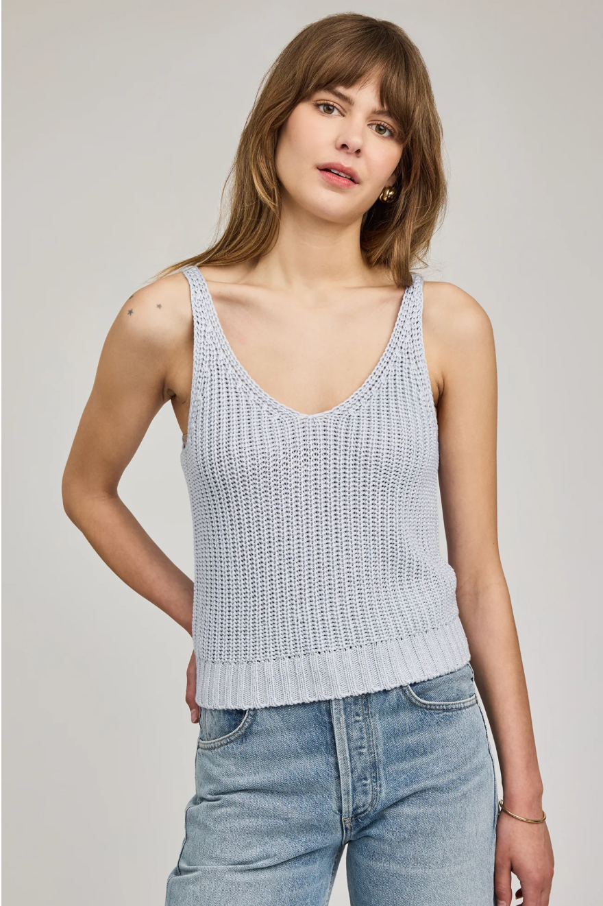 CHAMBRAY LIZZIE KNIT TANK