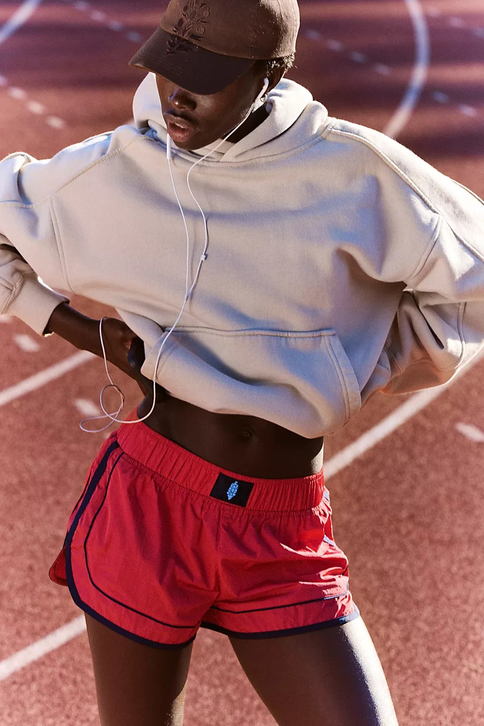 FREE PEOPLE GRAPEFRUIT VARSITY BLUES SHORTS