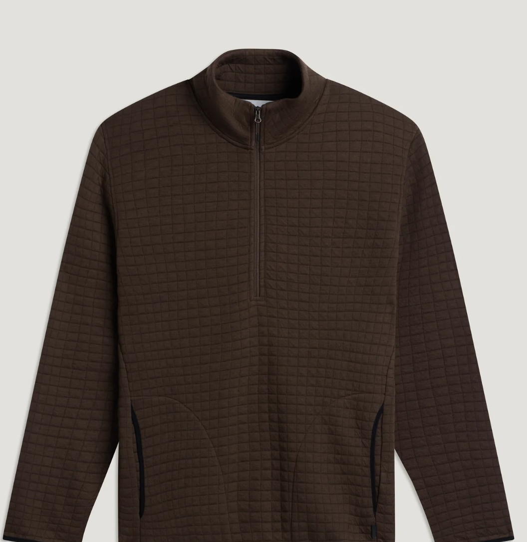 HEATHER DARK BROWN  DOWNVALLEY QUARTER ZIP