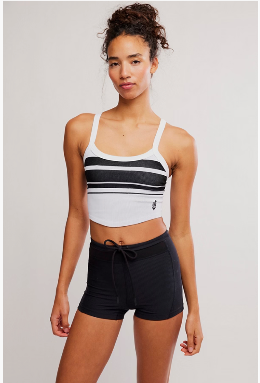 FREE PEOPLE RETRO STRIPE BLACK/WHITE ALL CLEAR CAMI