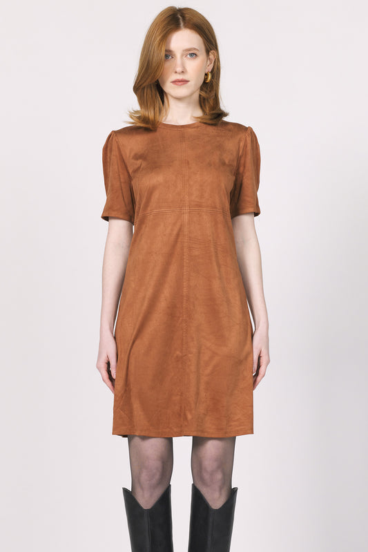 BROWN SUGAR DEMI SUEDE DRESS