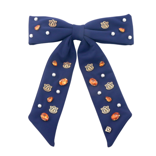 BRIANNA CANNON NAVY AUBURN BOW BARRETTE