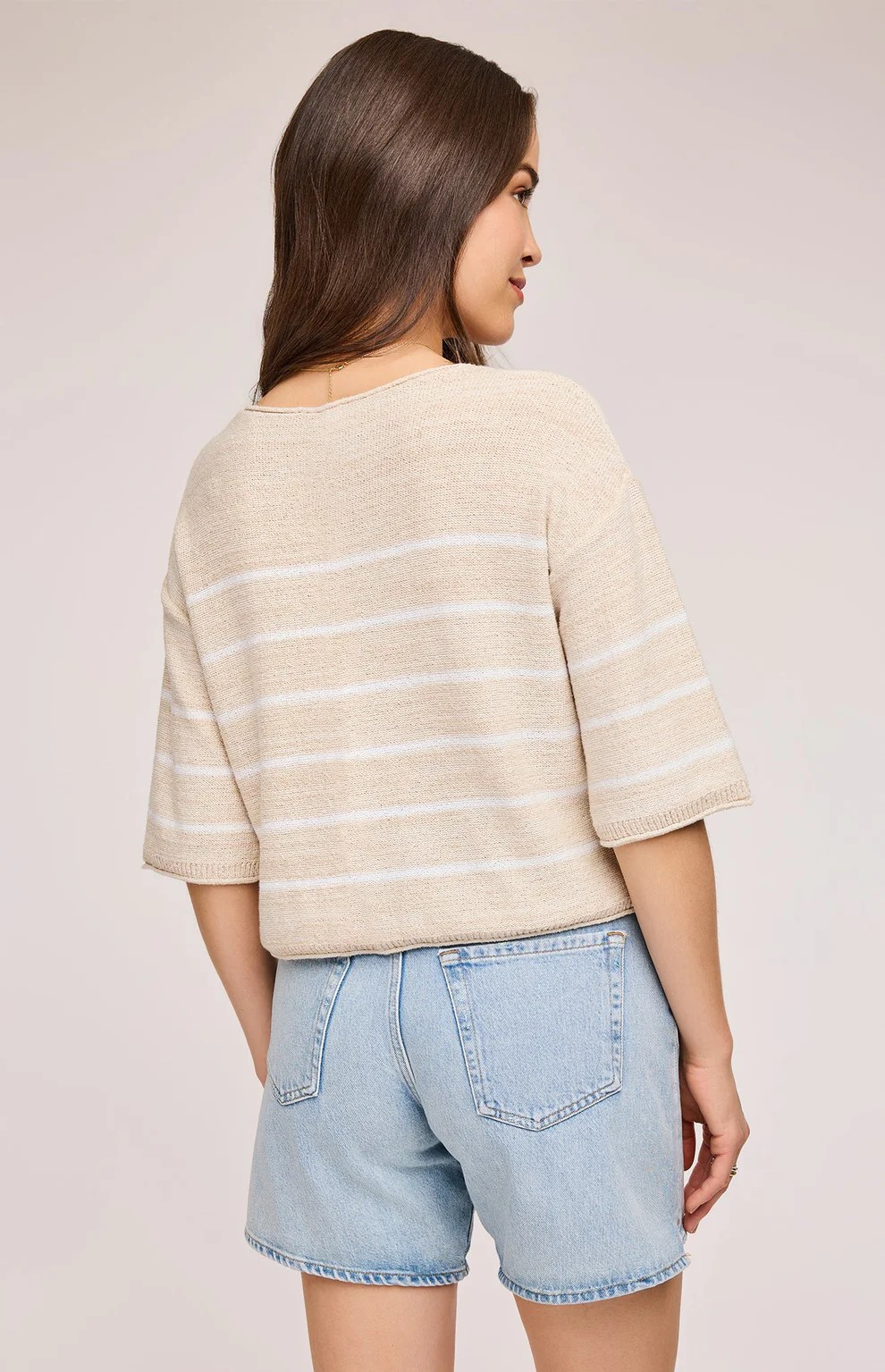 GENTLE FAWN LINEN STRIPE KERRIGAN SWEATER