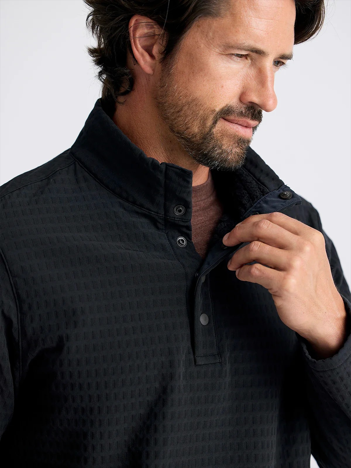 FREE FLY MEN'S BLACK GRIDBACK FLEECE PULLOVER