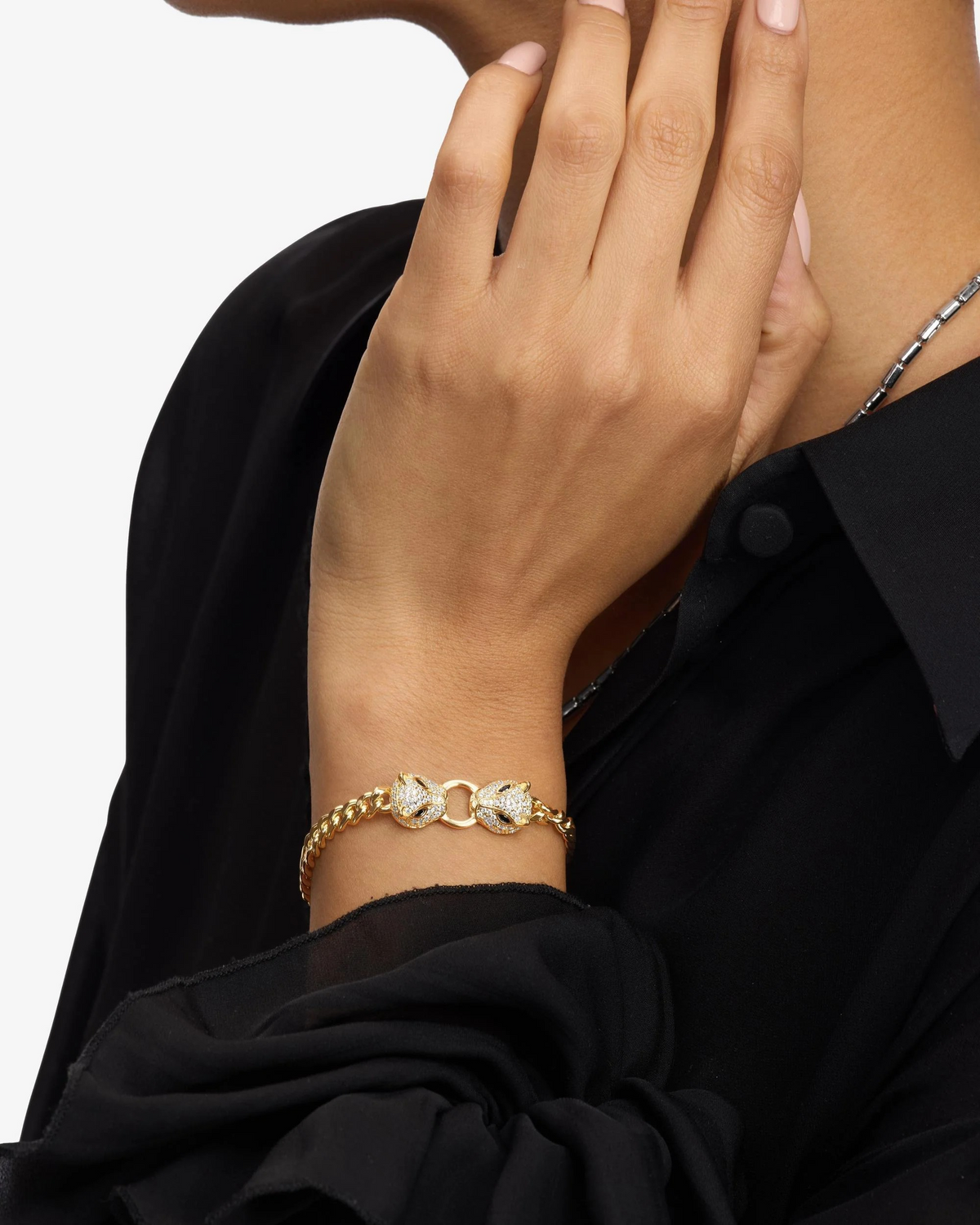 MELINDA MARIA DOUBLE JAGUAR CUBAN BRACELET