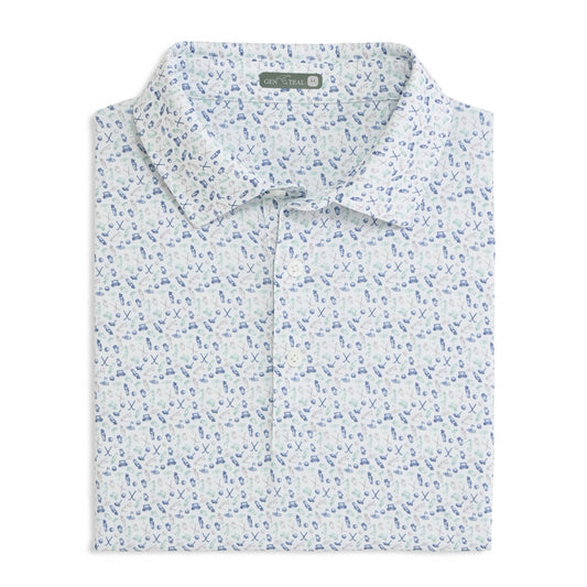 GENTEAL GREEN BAY YOUTH CADDIE'S CHOICE PRINTED POLO