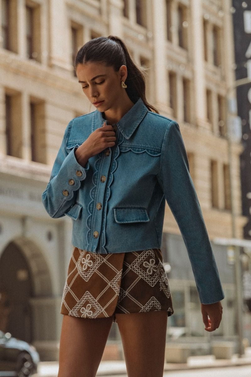 PAISLEY SUEDE SKORT